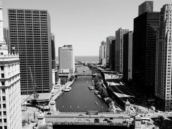 View of skyscrapers in city