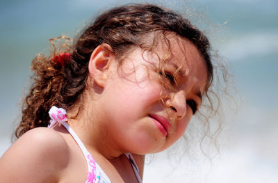 Close-up portrait of cute girl