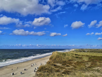 Scenic view of beach against sky