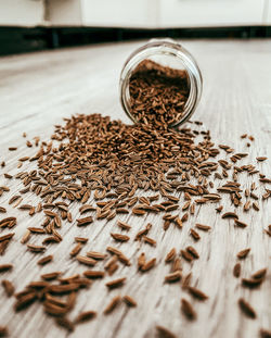 Close-up of food on table