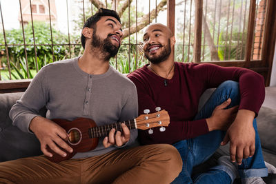 Young man playing guitar