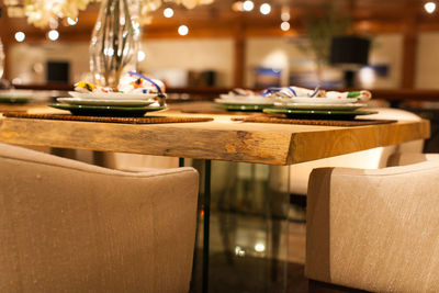 Dinning table at restaurant