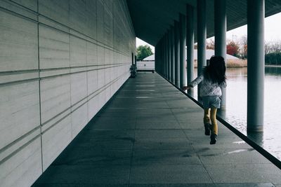 People walking in corridor