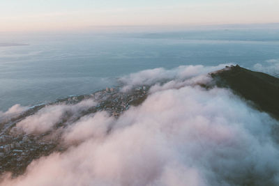 Aerial view of sea against sky