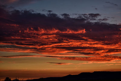 Scenic view of dramatic sky during sunset