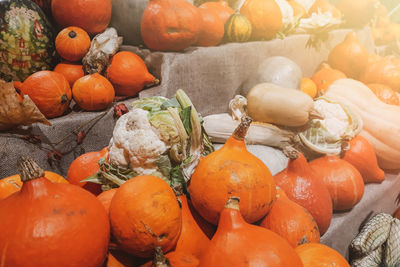 High angle view of vegetables for sale at market