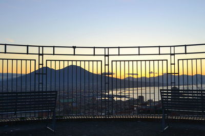 View of railing against clear sky