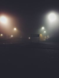 View of illuminated street light at night