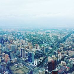 High angle view of cityscape against sky