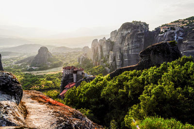 Scenic view of mountain leading towards valley