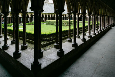 View of colonnade in building