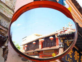 Reflection of building in water