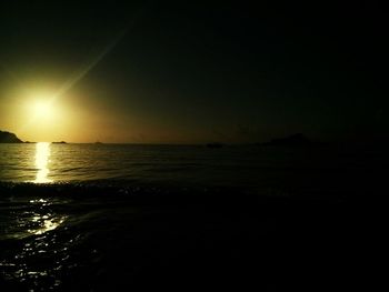 Scenic view of sea at sunset