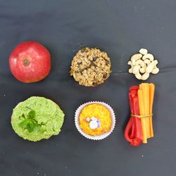 High angle view of fruits on table