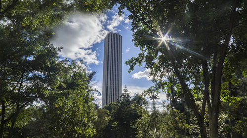 Low angle view of modern building against sky