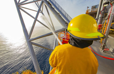 Offshore platform fire drill in the gulf of mexico