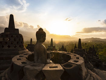 Panoramic view of temple against sky