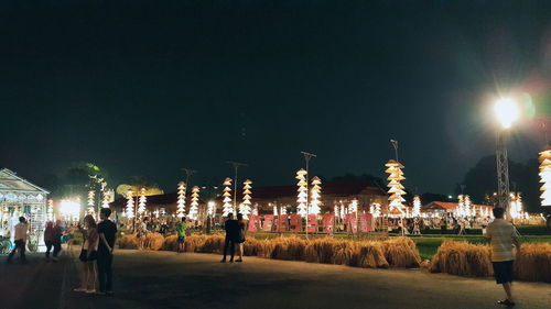 Illuminated christmas tree at night