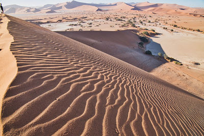 Scenic view of sand dunes at beach