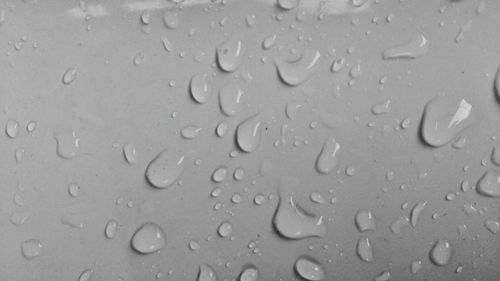 Full frame shot of raindrops on window