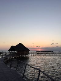 Scenic view of sea at sunset