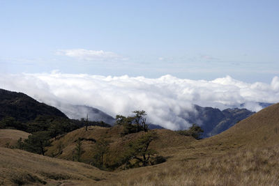 Scenic view of mountains against sky