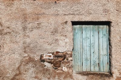 Close-up of abandoned window