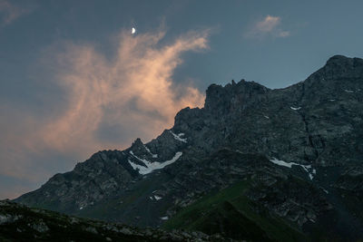 Low angle view of mountain against sky