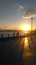 Silhouette of footpath at sunset