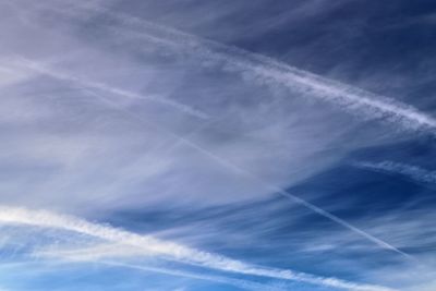 Low angle view of vapor trail in sky