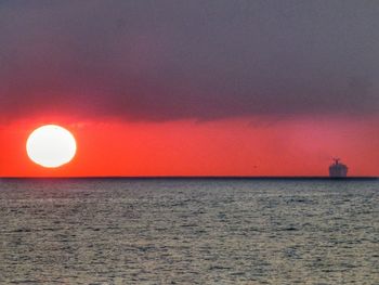 Scenic view of sea at sunset