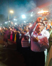 Group of people at music concert