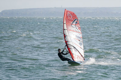 View of swimming in sea