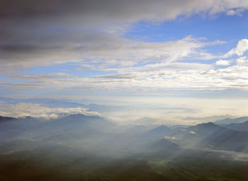 Mountain with sky in background