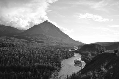 Scenic view of mountains against sky