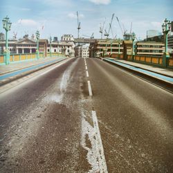 Road against sky in city