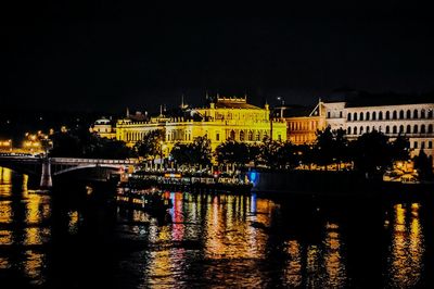 Illuminated city at night