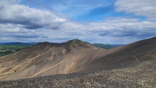 Scenic view of arid landscape against sky