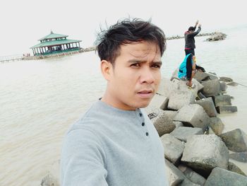 Portrait of man at beach