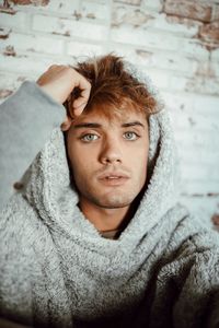 Portrait of mature man wearing fur coat