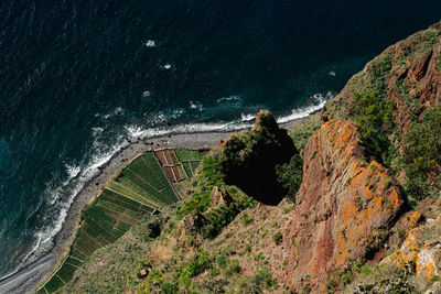 High angle view of beach