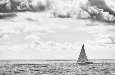 Boat sailing in sea