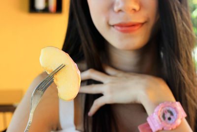 Portrait of a girl holding ice cream