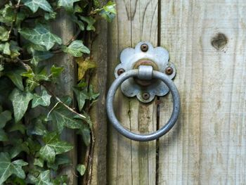 Close-up of wooden door