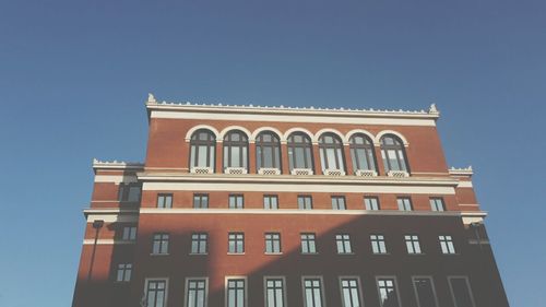 Low angle view of building against clear sky