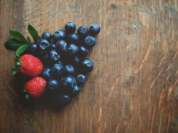 Close-up of strawberries on table