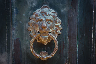 Close-up of old door knocker