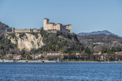 Landscape of the castle of angera and the city