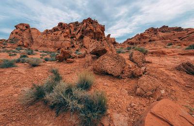 Rock formations on landscape