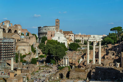 Ruins of the roman forum in the city of rome, italy.
